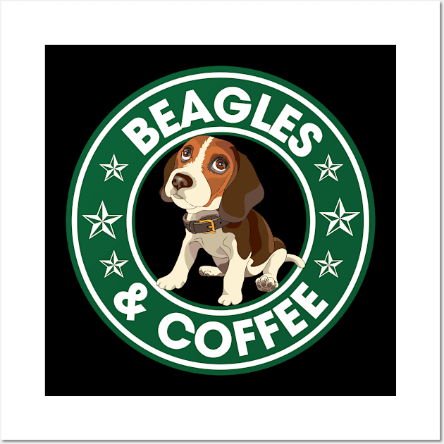 Beagles And Coffee Wall Art by ChristianCrecenzio